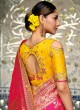 Pink and Yellow Color Shaded Saree