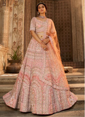 Pink Color Bridal Lehenga Choli
