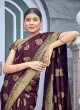 Purple Banarasi Woven Silk Saree
