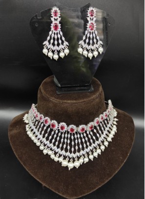 Rajwadi Collection American Diamond Necklace Set
