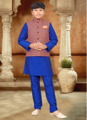 Readymade Fancy Printed Nehru Jacket Set