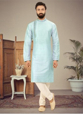 Readymade Light Blue Kurta Pajama For Men