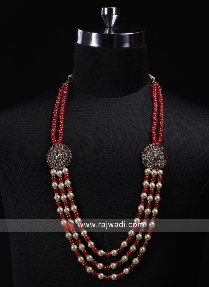 Red and Golden Mala For Dulha
