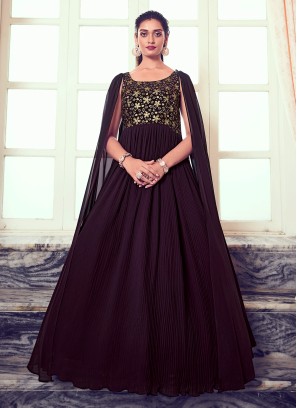 Gorgeous Sequins Embroidered Georgette Gown