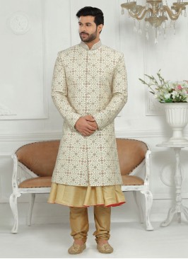 Silk Anarkali Style Sherwani For Wedding