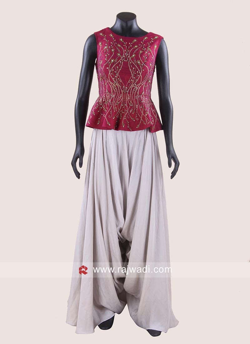 dhoti with crop top dress