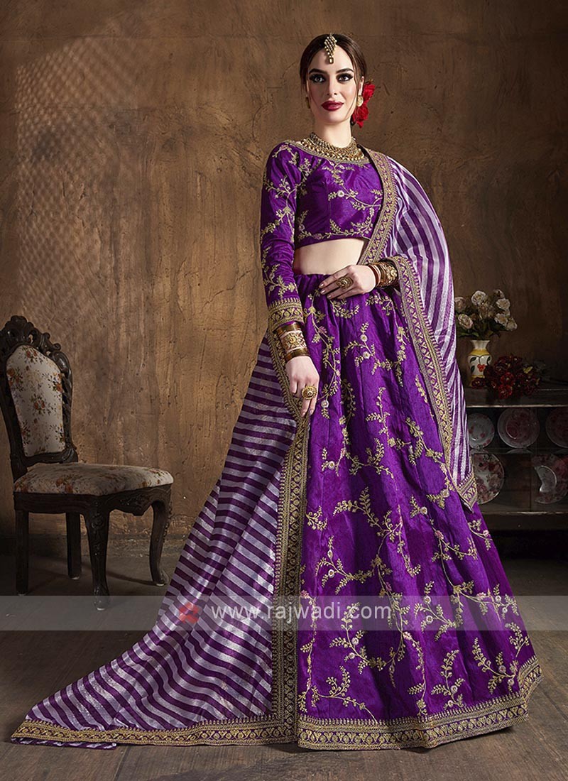 Silk Lehenga Choli In Purple