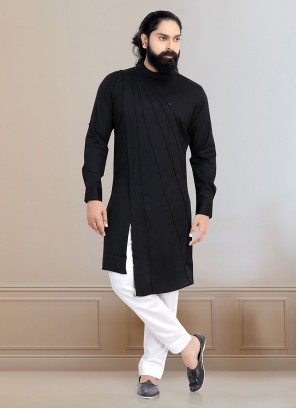 Stylish Black Color Kurta Pajama