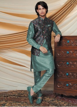 Stylish Printed Nehru Jacket Suit