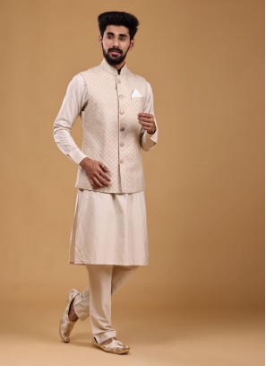 Thread Work Nehru Jacket Suit