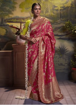 Designer Woven Silk Contemporary Saree