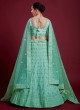 Turquoise Georgette Embroidered Wedding Lehenga Choli