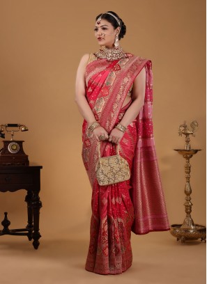 Wedding Wear Crimson Banarasi Silk Saree