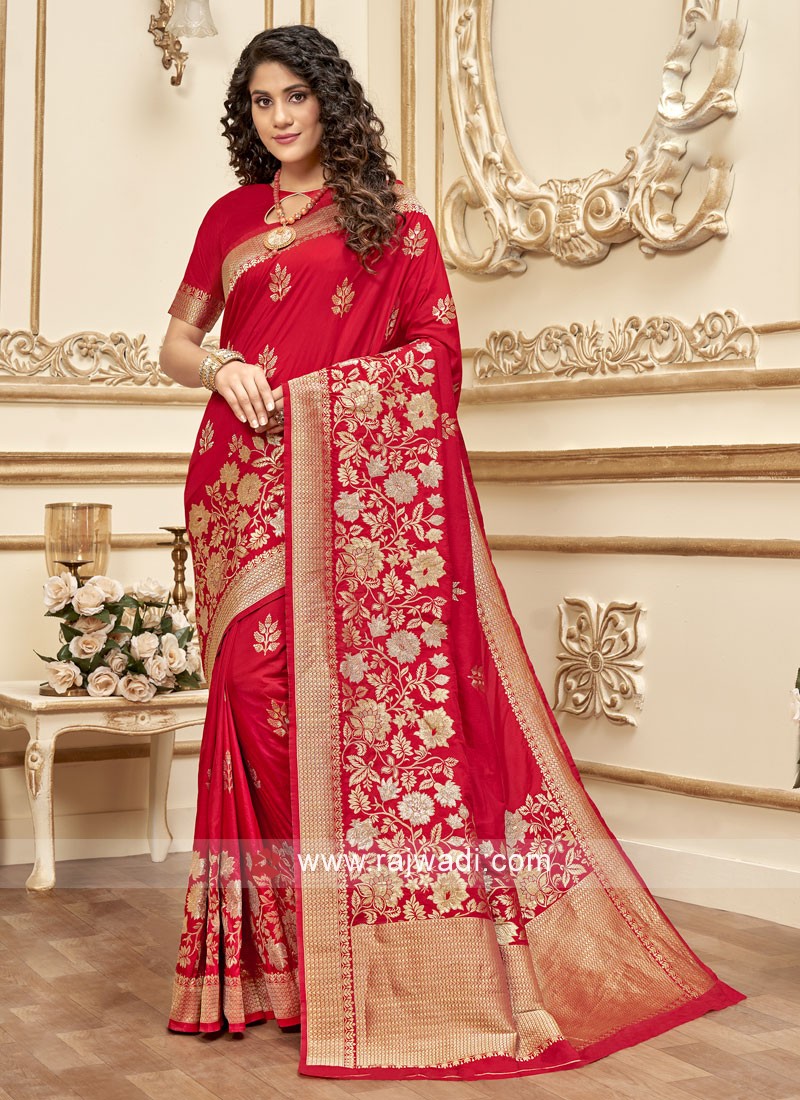 Wedding Wear Saree In Red Color
