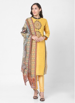 Yellow And Beige Color Readymade Suit