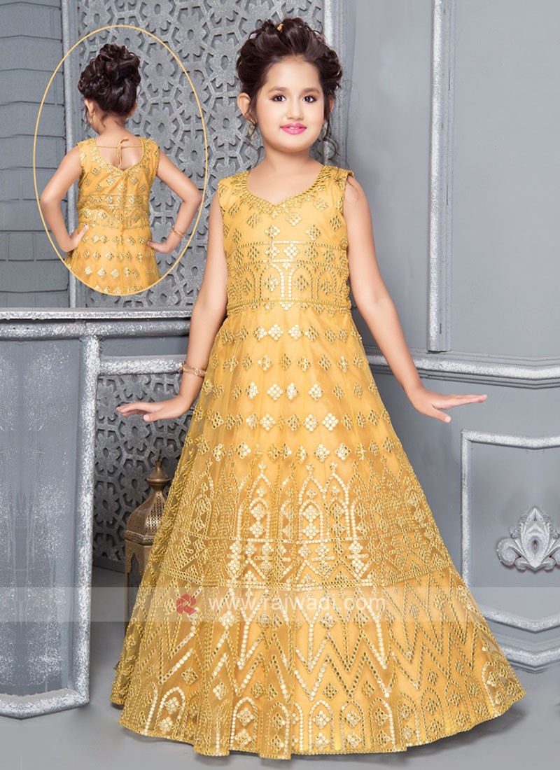 Yellow Gown For Girls