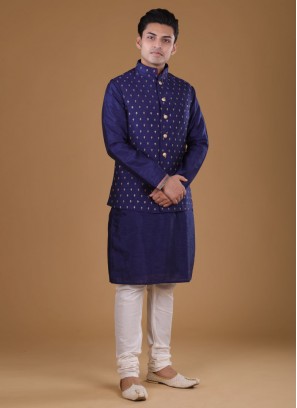 Zari Work Nehru Jacket Suit