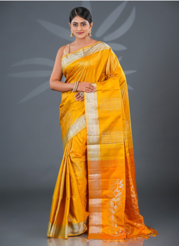 Graceful Yellow Woven Soft Silk Saree
