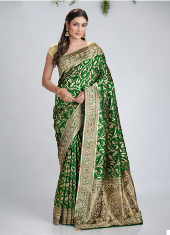 Green Weaving Banarasi Silk Saree