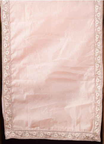 Peach Chanderi Fabric Dupatta For Groom