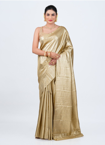 Golden Woven Kanjivaram Silk Saree