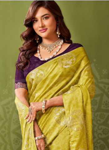 Mehndi Green Weaving Banarasi Silk Saree
