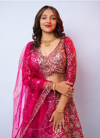 Rani Embroidered Net Lehenga Choli