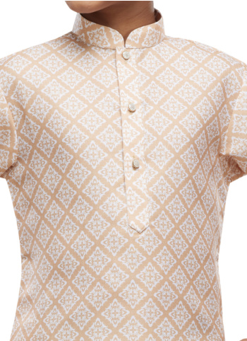 Yellow Cotton Printed Kurta Pajama