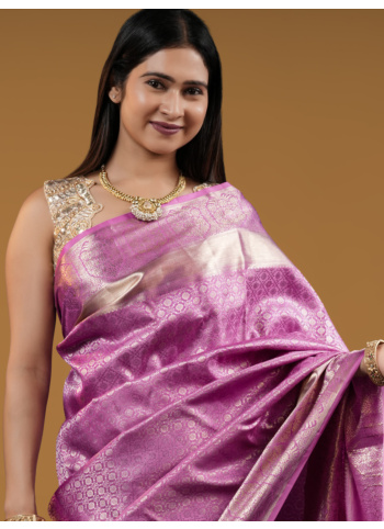 Puprle Woven Banarasi Silk Saree