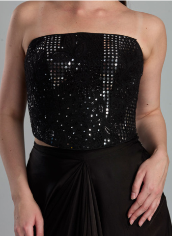 Black Sequins Embroidered Indowestern Set