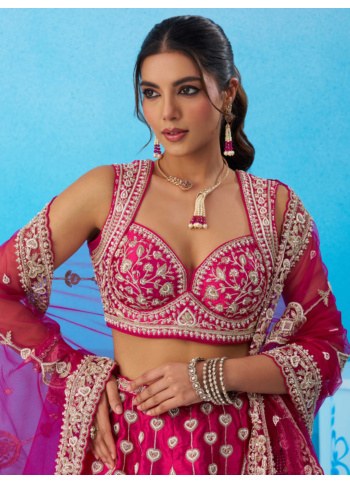Enchanting Rani Embroidered Silk Lehenga Choli