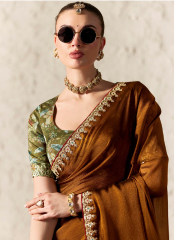 Festive Wear Embroidered Organza Saree