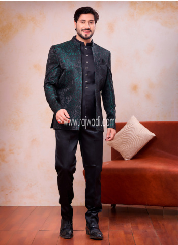 Green Color ImportedFabric Jodhpuri Suit For Mens
