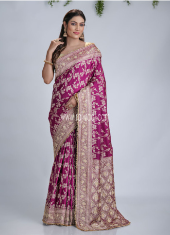 Purple Weaving Banarasi Silk Saree