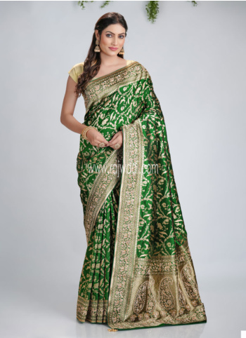Green Weaving Banarasi Silk Saree