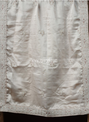 Rose Gold Embroidered Silk Dupatta