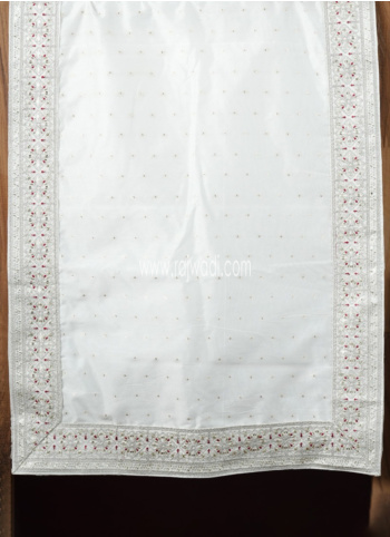Off White Readymade Chanderi Fabric Dupatta