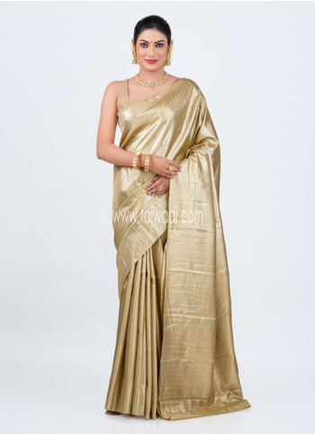 Golden Woven Kanjivaram Silk Saree