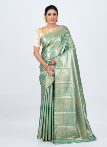 Light Green Woven Kanjivaram Silk Saree