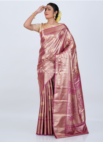 Purple Woven Kanjivaram Silk Saree