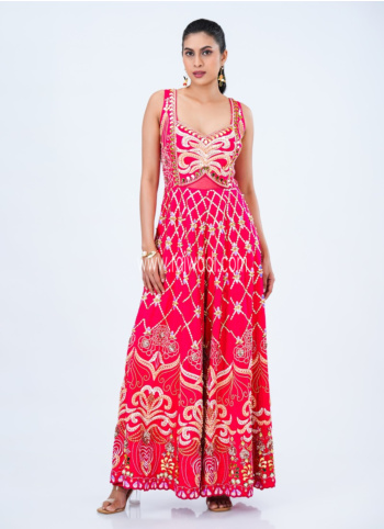 Rani Raw Silk 3D Embroidered Jumpsuit
