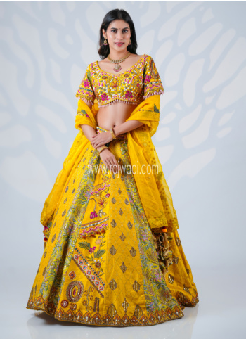 Yellow Silk Lehenga Choli With Dupatta