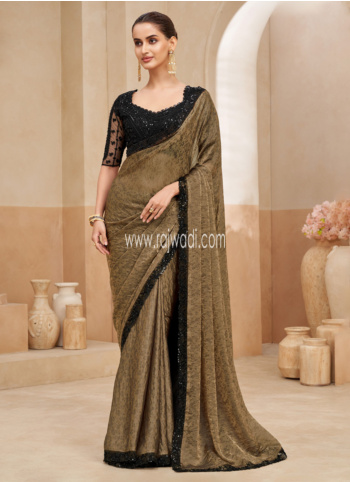 Gold Embroidered Organza Saree