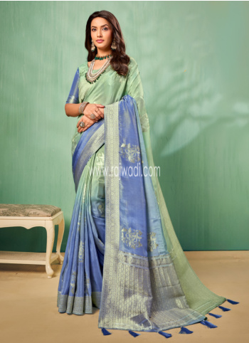 Light Sea Green Woven Banarasi Silk Saree