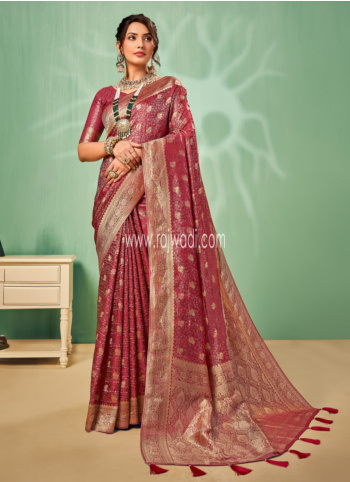 Red Color Weaving Banarasi Silk Saree