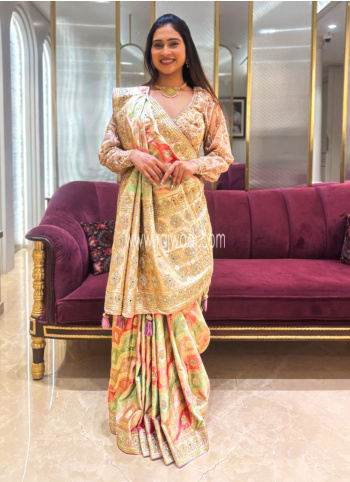 Multicolor Woven Satin Crepe Silk Saree
