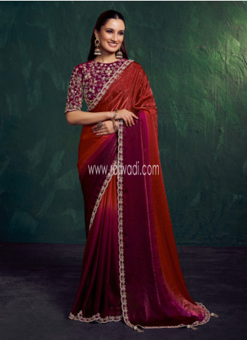 Two-Tone Shaded Organza Saree 