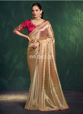 Gold Color Silk Saree 