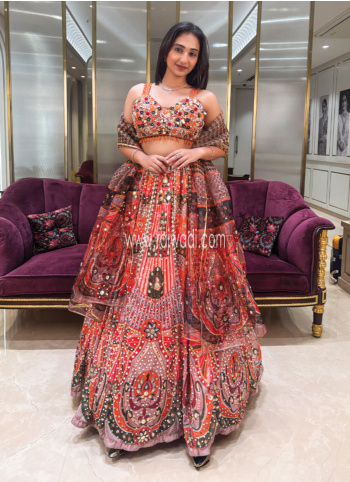 Fanta Color Embroidered Chiffon Net Lehenga Choli