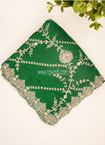 Green Emboridered Crepe Silk Saree